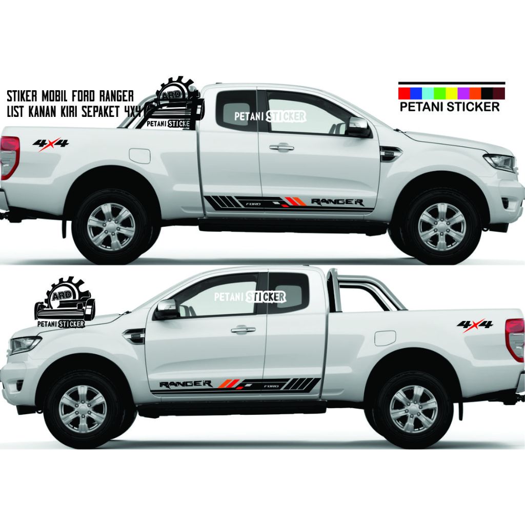 ford ranger stiker sticker mobil ranger ford list samping 3 warna cutting stiker
