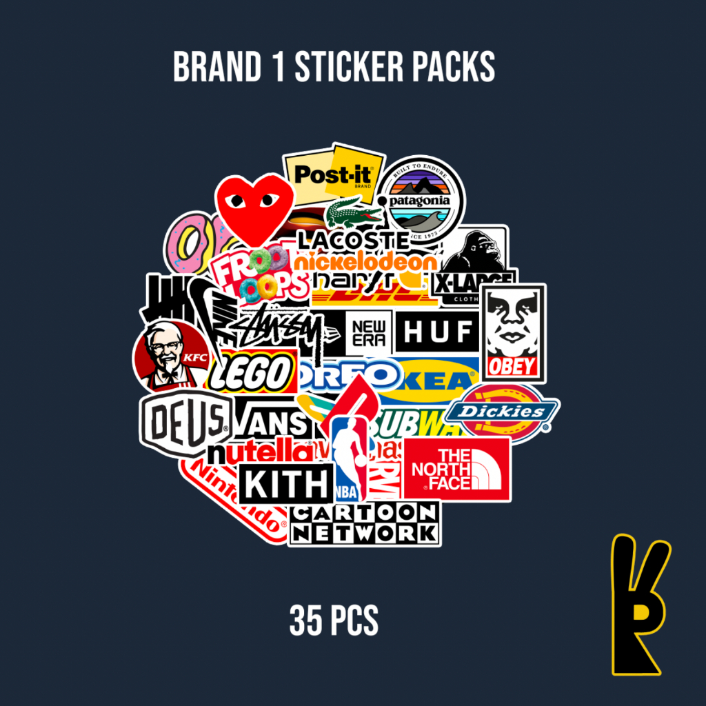 

Brand 1 Sticker Pack 35Pcs | Stiker Laptop Helm Instrumen Koper