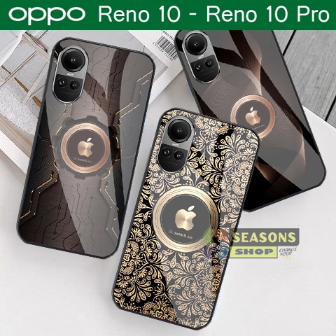 Softcase Kaca Oppo Reno 10 2023 Terbaru dan Reno 10 Pro 2023 Terbaru Motif Logo Iphone [27]