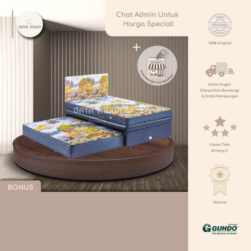 Springbed Guhdo 3 in 1 Happy Kids / Kasur Sorong 3 in1 Happy Kids - Guhdo Springbed