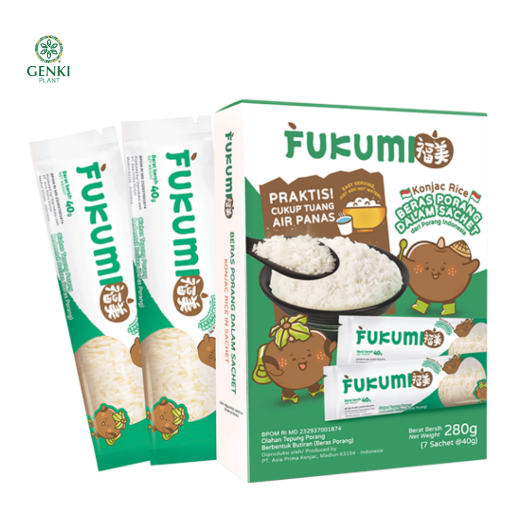 

Fukumi Konjac Rice / Beras Shirataki Konnyaku - 7 sachet x 40 g