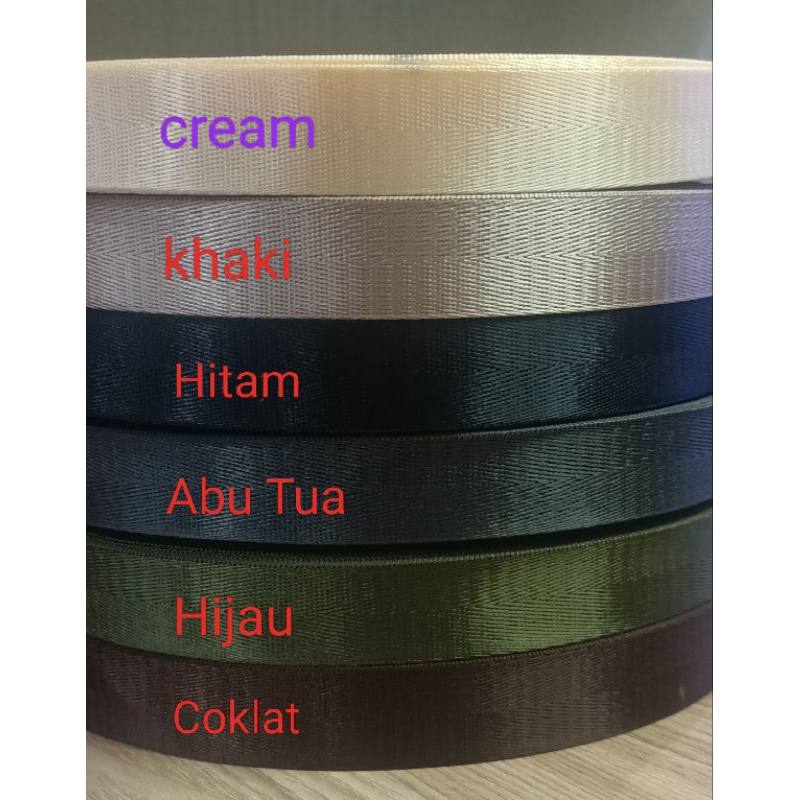 Webbing tali berbahan nylon UK 2,5 cm