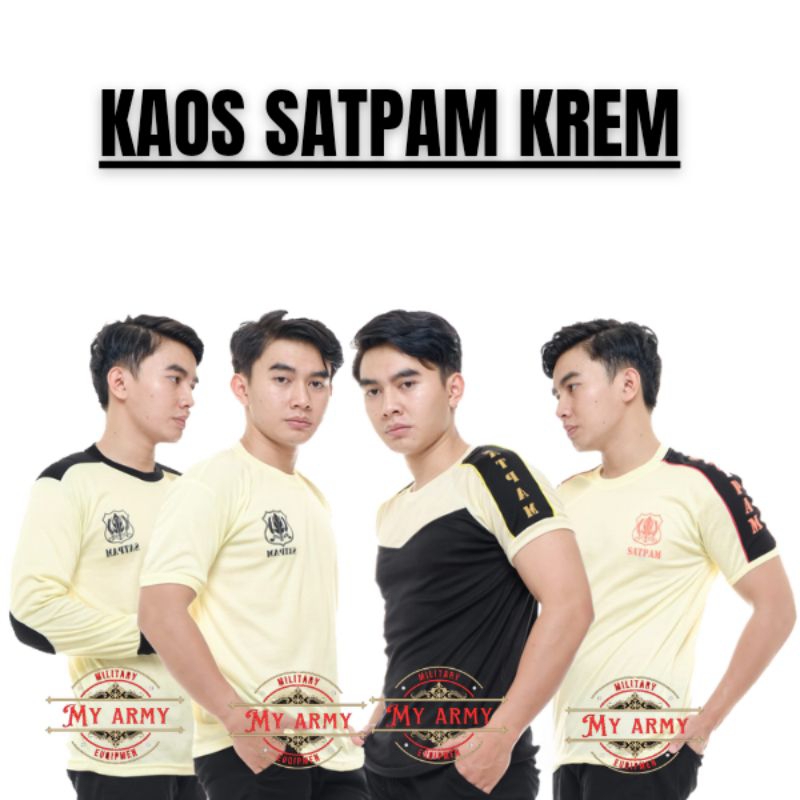 Kaos satpam krem baju satpam terbaru kaos satpam SECURITY KREM