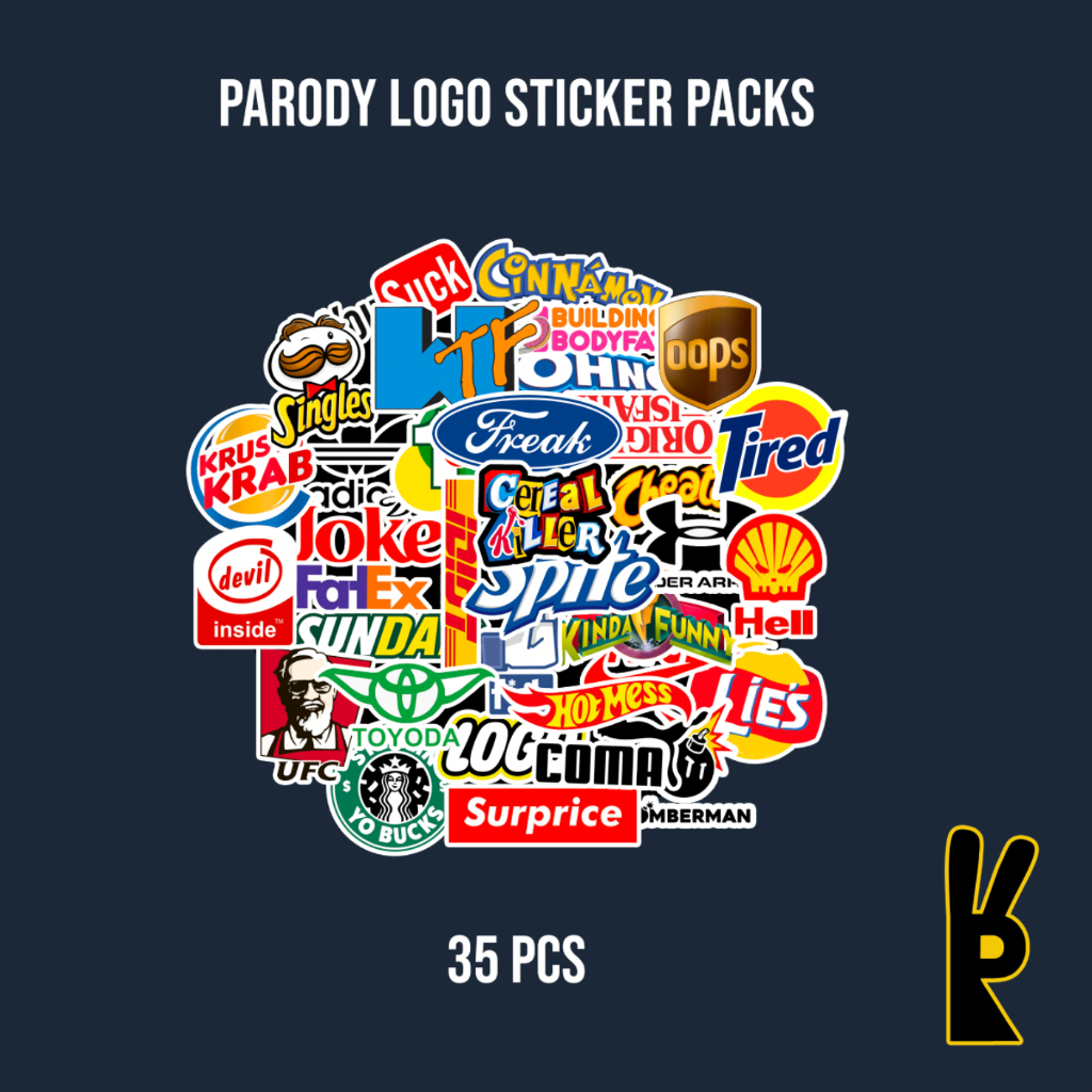 

Parody Logo Sticker Pack 35Pcs | Stiker Laptop Helm Instrumen Koper