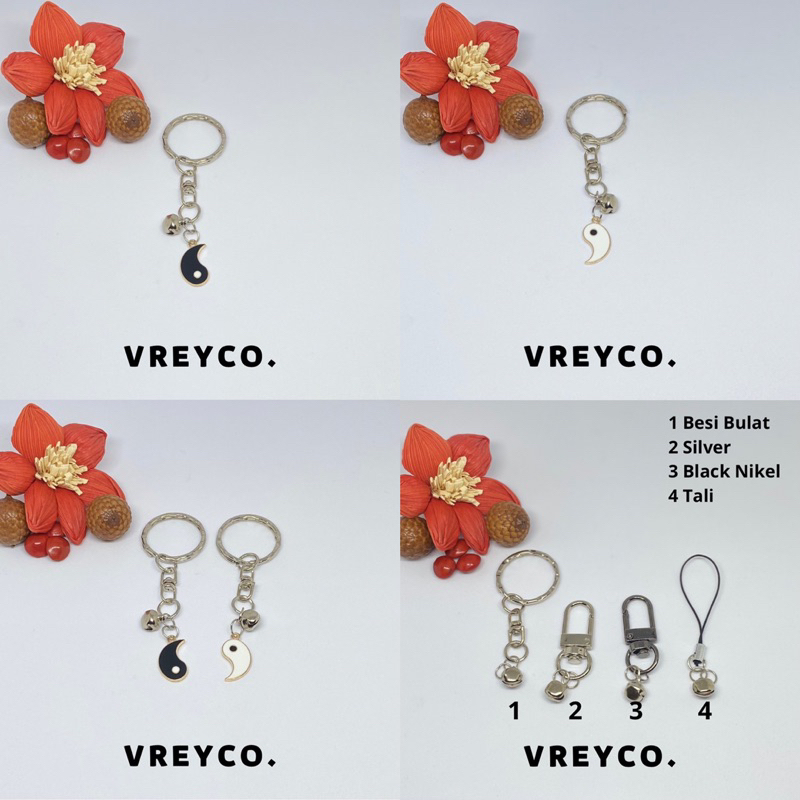 VREYCO | GANTUNGAN KUNCI KARAKTER YIN & YANG GANCI GANTUNGAN HP LUCU RESIN EPOXY