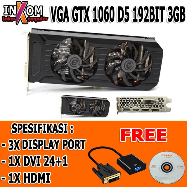 VGA CARD NVIDIA GTX 1060 3GB DDR5 192bit / VGA CARD GAMING