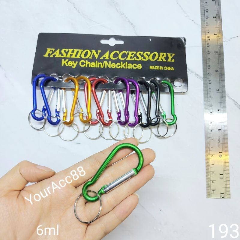 CARABINER KARABINER 6ML POLOS  (12PCS)  GANTUNGAN KUNCI ALUMUMIUM  YOUR_ACC_88 GROSIR_AKSESORIS GROS