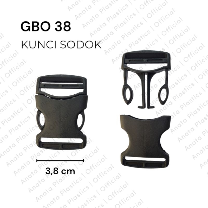 Kunci sodok tas 3,8 cm / Gesper tas plastik / Aksesoris plastik / GBO