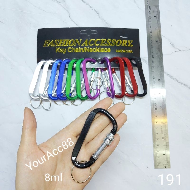 CARABINER KARABINER 8ML BAUT (12PCS)  GANTUNGAN KUNCI ALUMUMIUM  YOUR_ACC_88 GROSIR_AKSESORIS GROSIR