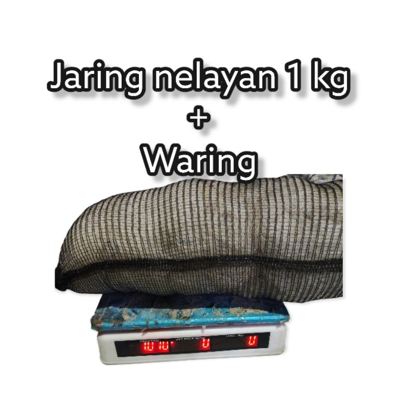Jaring nelayan 1kg plus waring / jaring nelayan / jaring nelayan plus waring / media filter koi / me