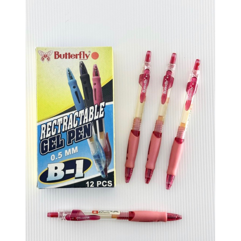 

butterfly gel pen merah