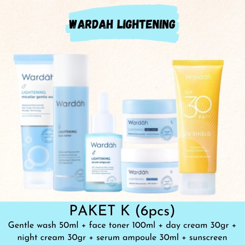 Wardah Lightening Paket Lengkap Skincare Wardah 1 Set Komplit Mencerahkan