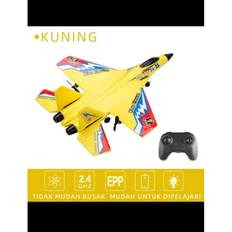 pesawat terbang RC LED mainan pesawat fighter outdoor toy SU-35