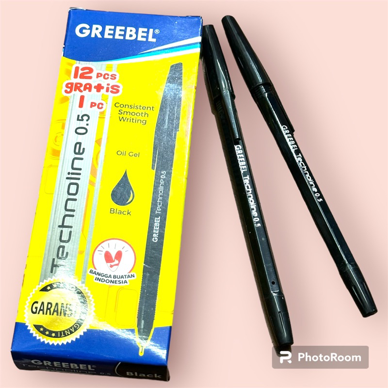 

Pulpen Greebel 0.5 Hitam Technoline ( isi 12 pcs )
