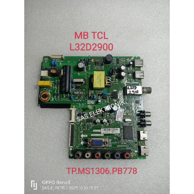 MB MOTHERBOARD MAINBOARD MESIN TV LED TCL 29 INCH L32D2900 L 32D2900 MS306XP1 TP MS1306.PB778