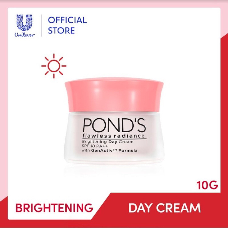 PONDS FLAWLESS BRIGHTENING DAY CREAM 10G - PONDS DAY CREAM 10G