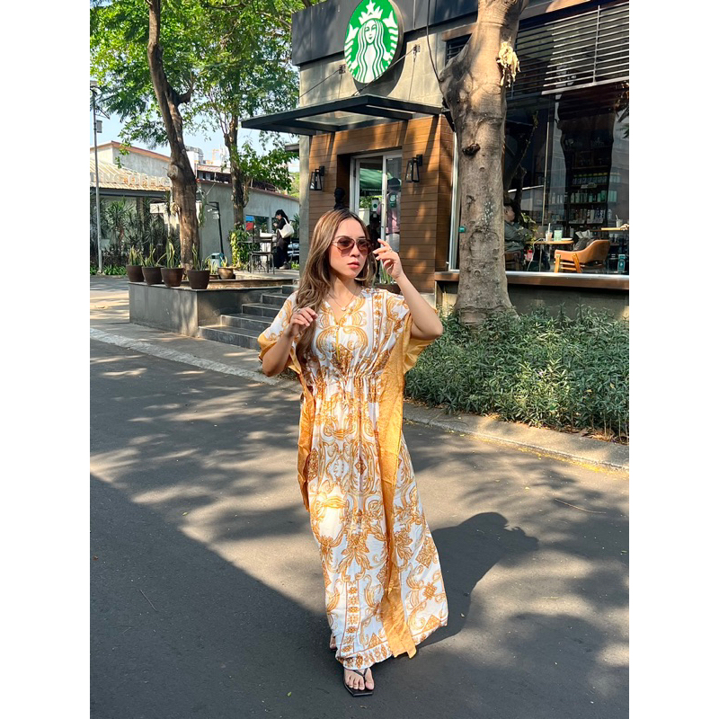 -GIANNA DRESS- Dress Kaftan Jumbo Terbaru Mewah Baju Muslimah Wanita Dewasa Motif Batik