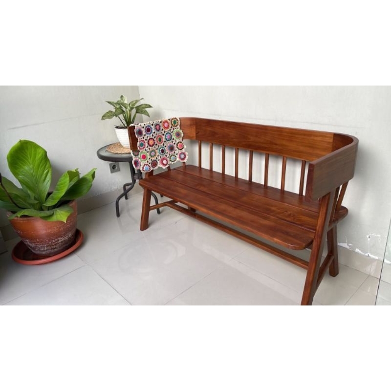 Bangku Taman Unik Kayu Jati Solid