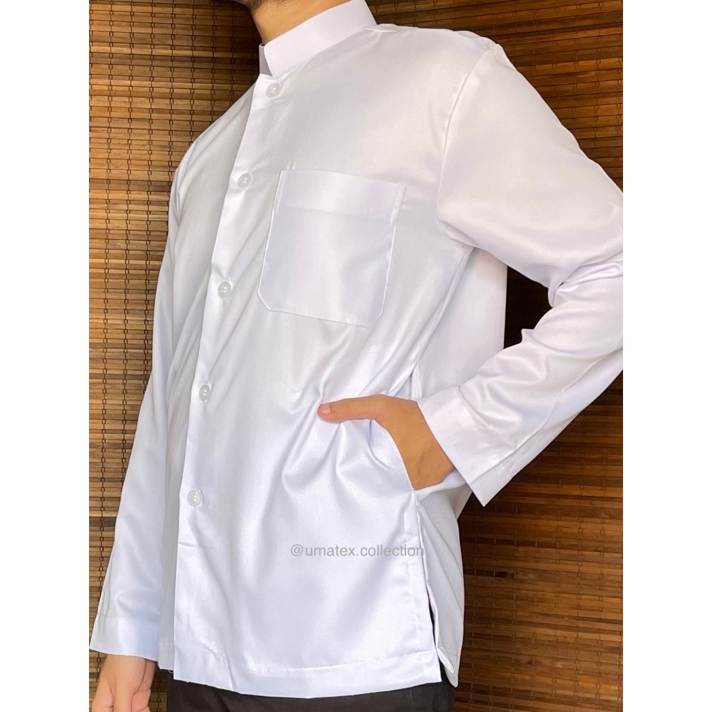 [JUMBO SIZE] Baju Koko Dewasa U.M.A Kantong Samping Lengan Panjang |  Baju Muslim Pria Lengan Panjan