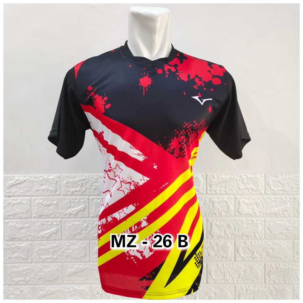 Baju Bola Voli Printing Motif Spectre Biru - Baju Bola Voli Printing Biru Blakang Polos