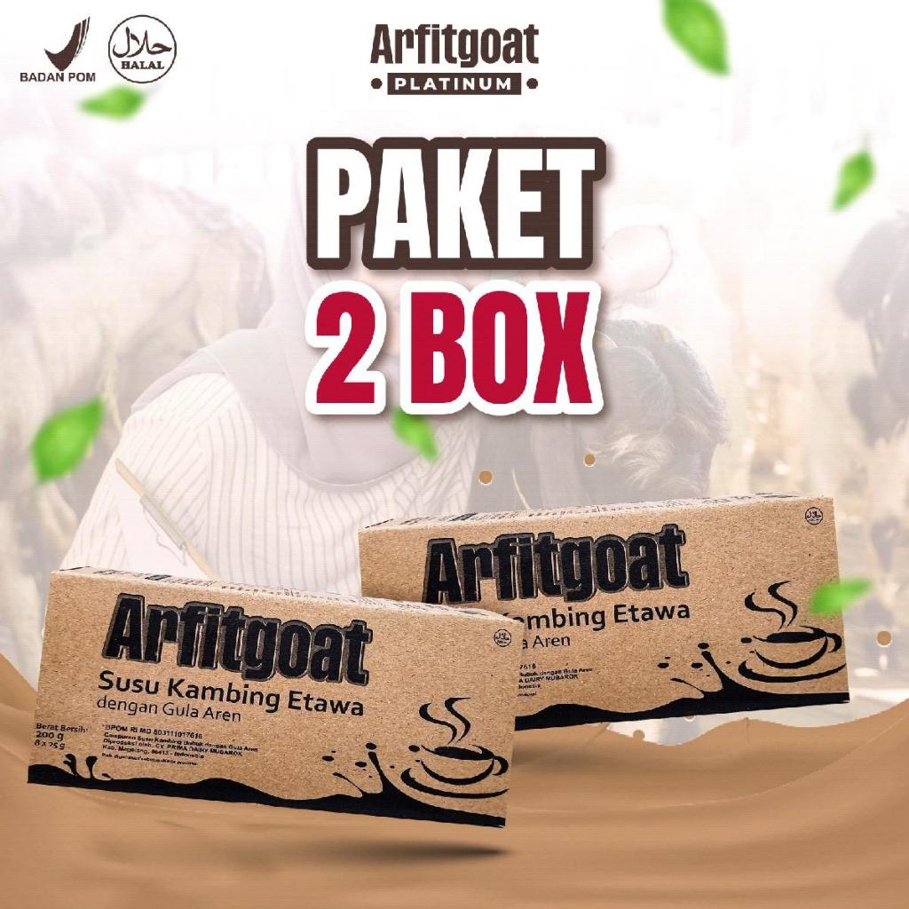 

Paket 2 Box Arfitgoat Susu Kambing Etawa Platinum Arfit Goat Plus Gula Aren