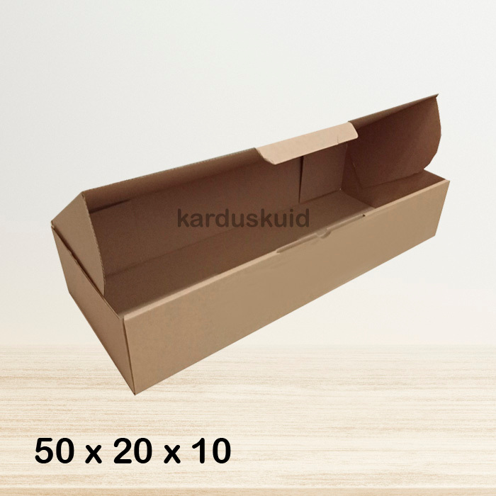 

Kardus 50 x 20 x 10 cm die cut tipe E Flute K150 box kotak karton packing