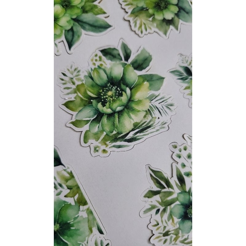 

20 pcs sticker green flowers