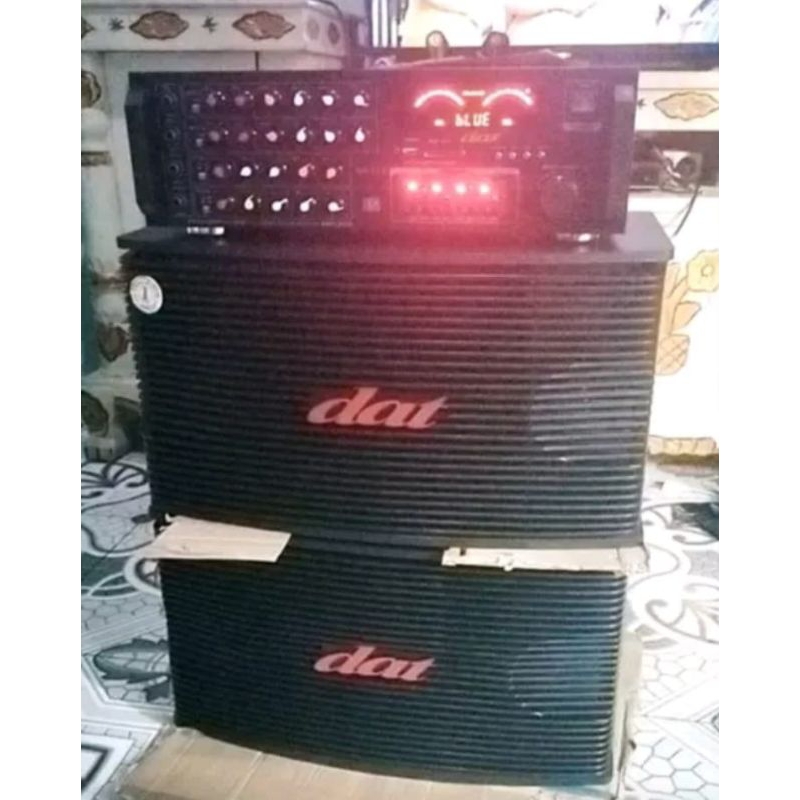 Paket 2 Speaker Aktif Dat 10 Inc+Ampli Dat 313 Baru