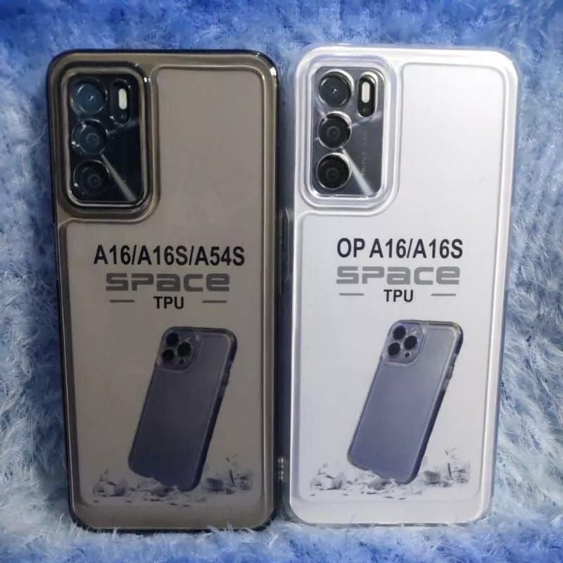 Soft Case Original Space Transparan Oppo A16/A16S/A54S/A55 5G Silikon+Protes Terbaru