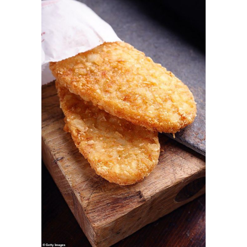 

Hash Brown Mc Donald's 1kg / Kentang Goreng Oval / Kentang Goreng Oval/ Kue Kentang Goreng / Kentang Cincang Halus Oval 1Kg