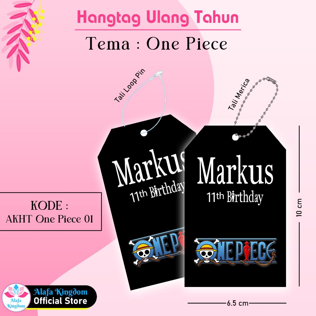 

alafakingdom - 8 Pcs Hangtag Ultah Ulang Tahun Anak One Piece / Birthday Hangtag Custom