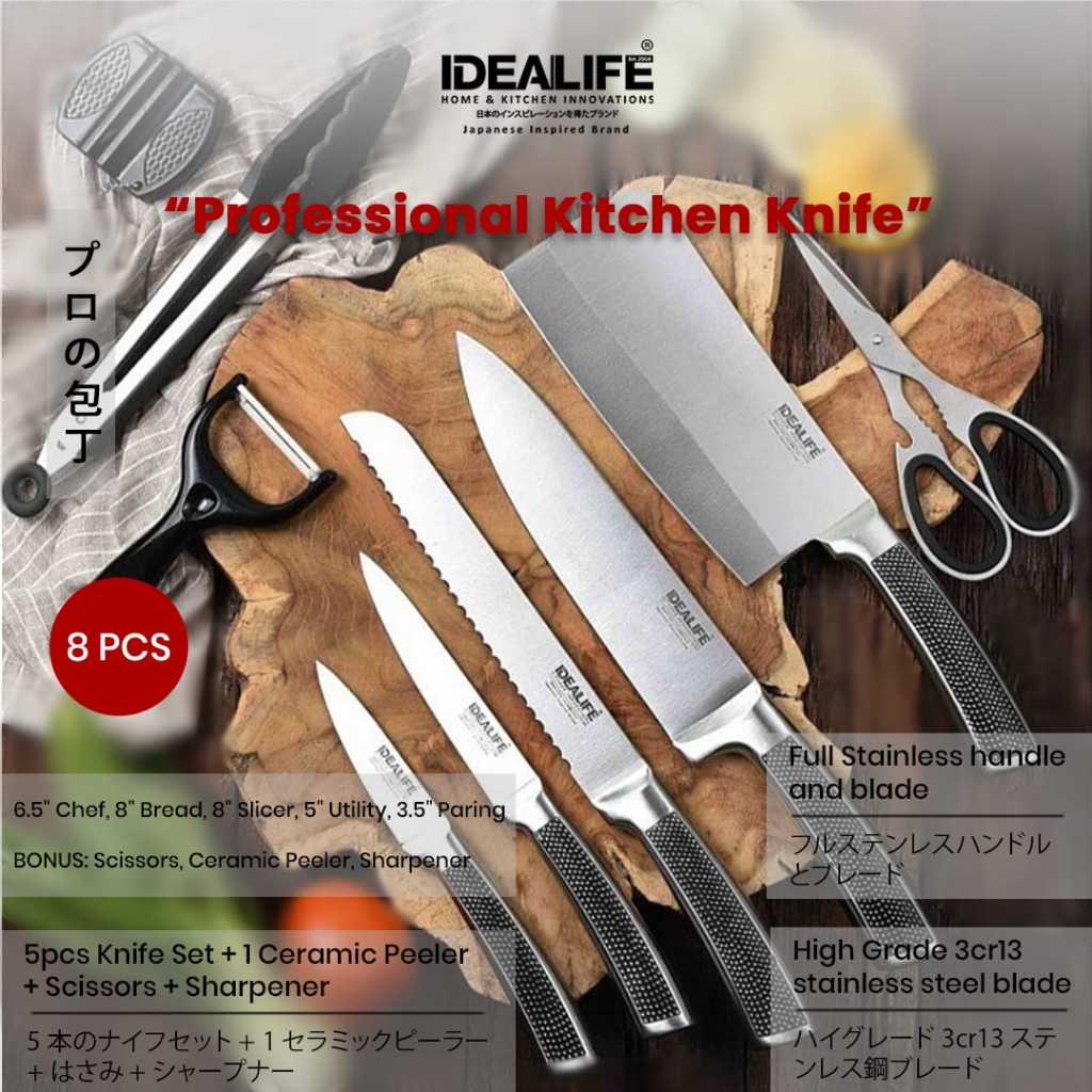 IDEALIFE - Professional Knife Set - Perlengkapan Pisau Dapur - IL-163s