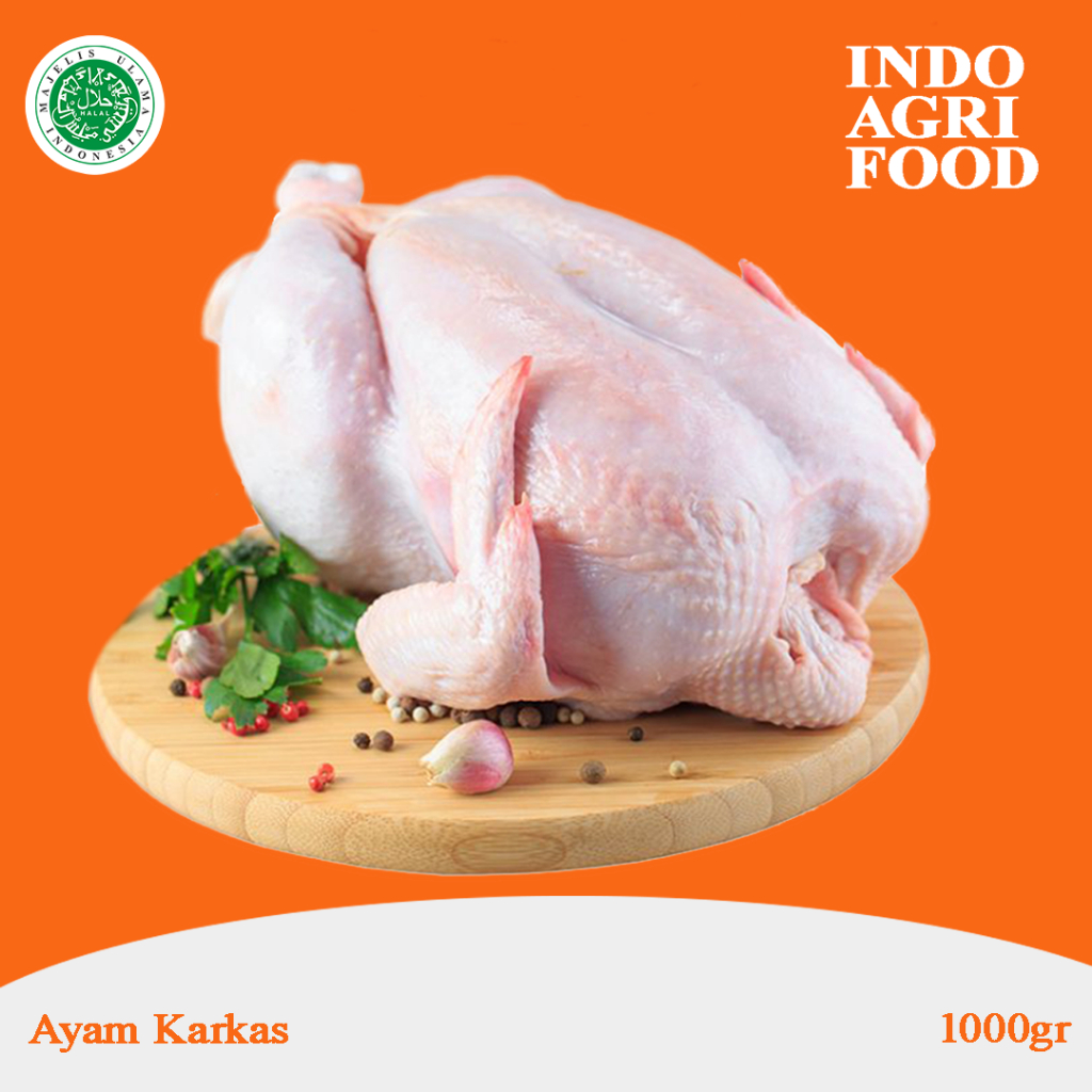 

Ayam karkas broiler 1kg / Daging ayam utuh 1kg / Whole chicken 1kg