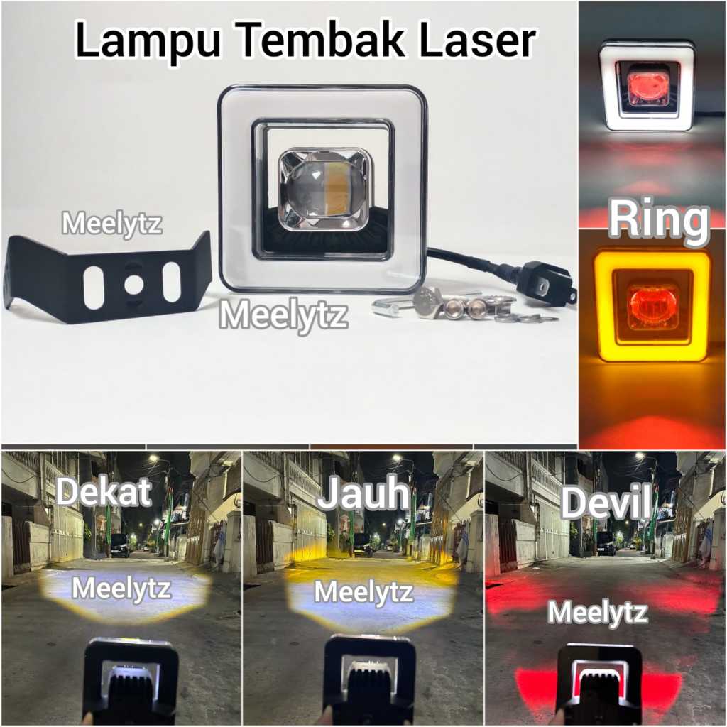 Promo Lampu Tembak Led Laser D3 Myth Kotak Bulat Jauh Dekat Putih Kuning Plus Senja Kuning & Putih