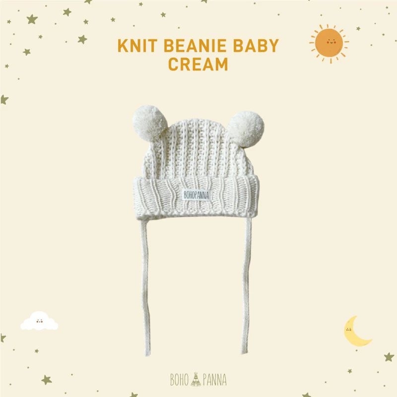 Beanie baby knit Bohopanna cream
