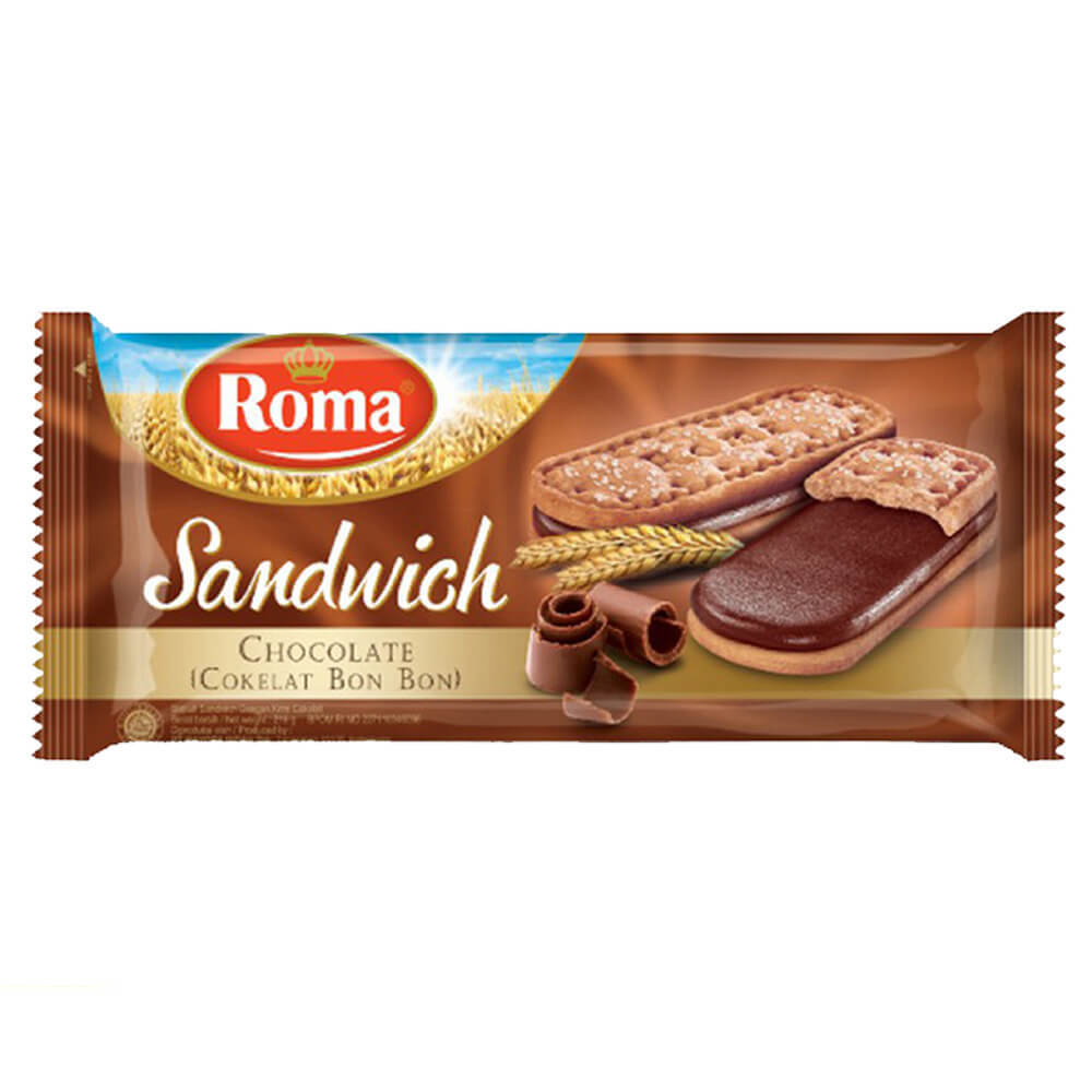 

ROMA SANDWICHI CHOCOLATE COKELAT BON BON / PEANUT BUTTER KRIM KACANG 189 g