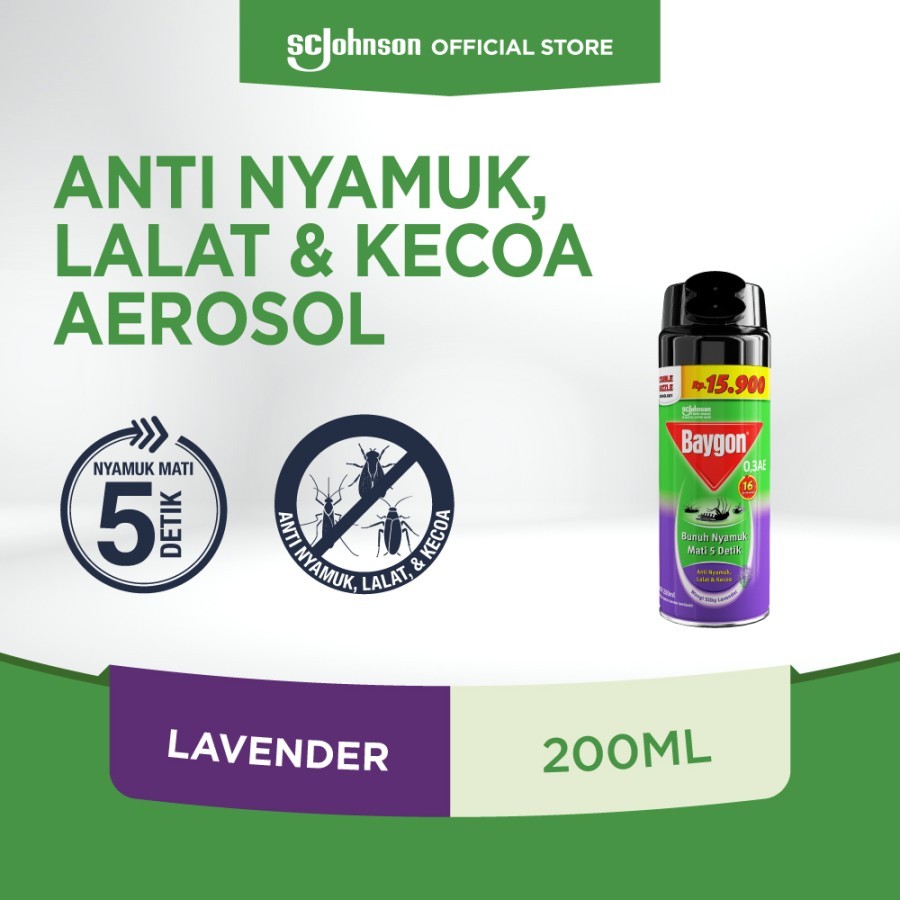 Baygon Spray Aerosol Silky Lavender 200ml