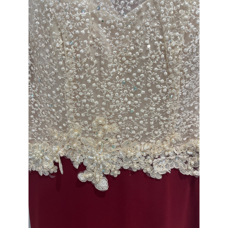 longdress gaun merah & biru pesta mewah nikah