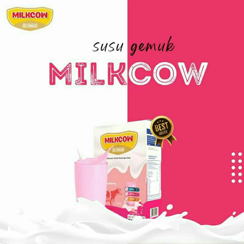 

Milkcow susu penggemuk badan rasa stroberi 500 gram