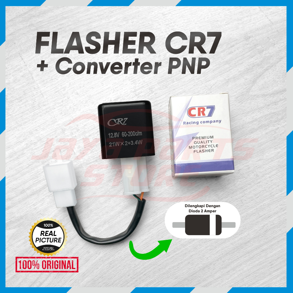 Flasher CR7 Plus Soket Konverter Dengan Dioda - Untuk Motor NMAX AEROX LEXI PCX VARIO LED NEW
