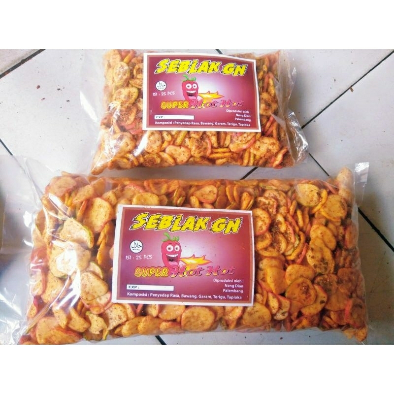 

Keripik Seblak daun jeruk Pedas 1kg