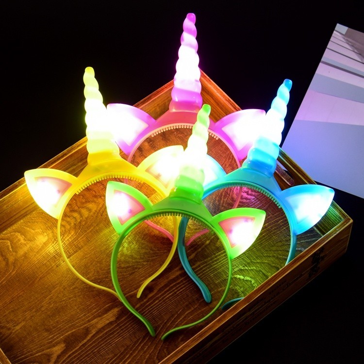 ✅Bando Lampu LED Unicorn Bunga / Bando Led Nyala Karakter Unicorn Anak Cocok Acara Pesta