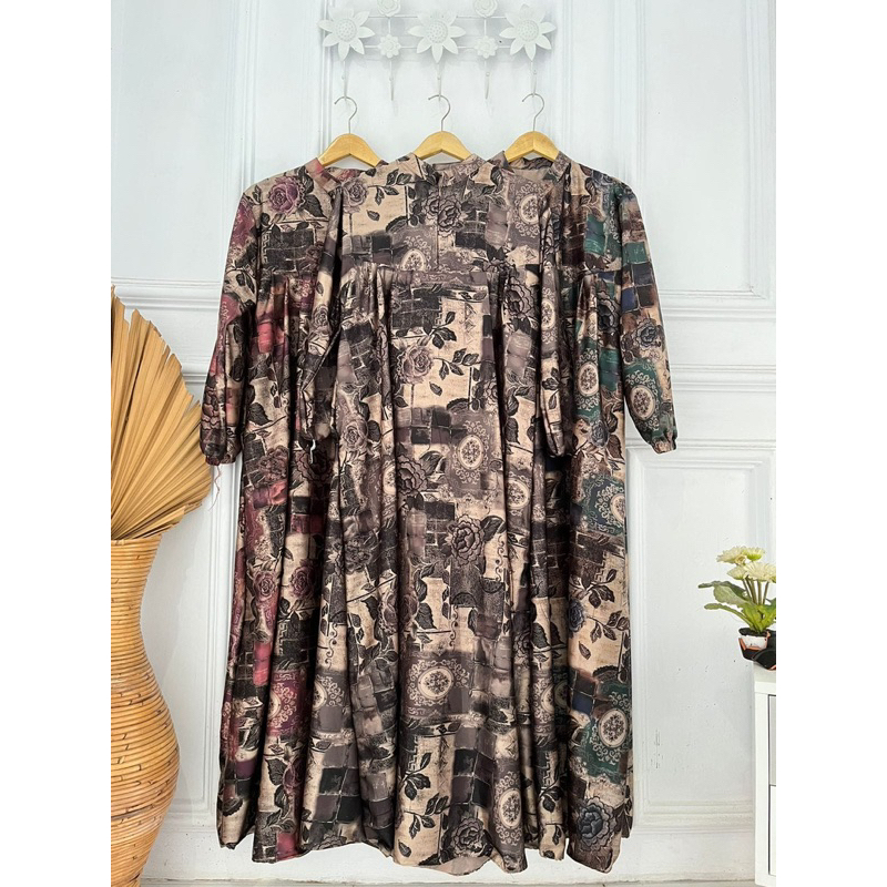 GAMIS ZAMEERA SUTRA SILK PREMIUM | GAMIS MUSLIM WANITA LD110 PB135 | GAMIS SHIMER SILK TERBARU