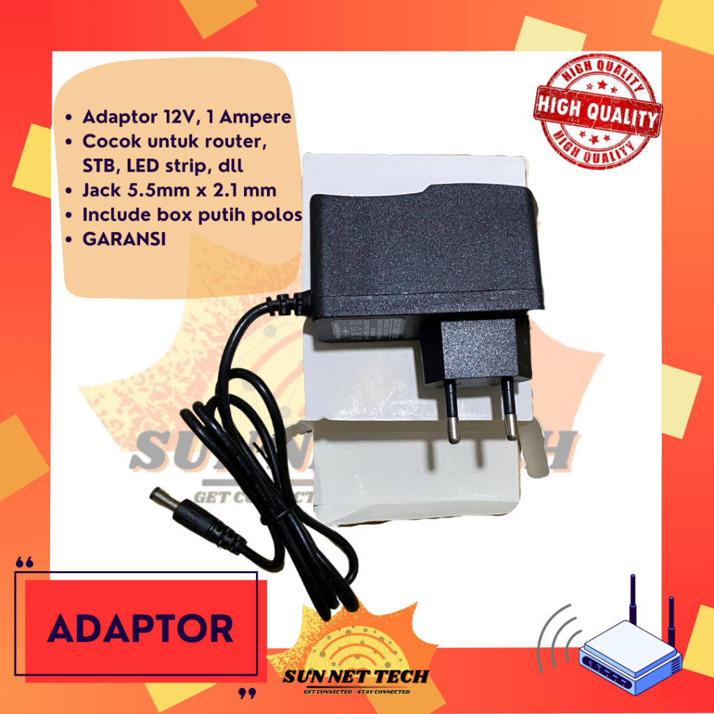 ADAPTOR STB CCTV MODEM ROUTER 12V 1A