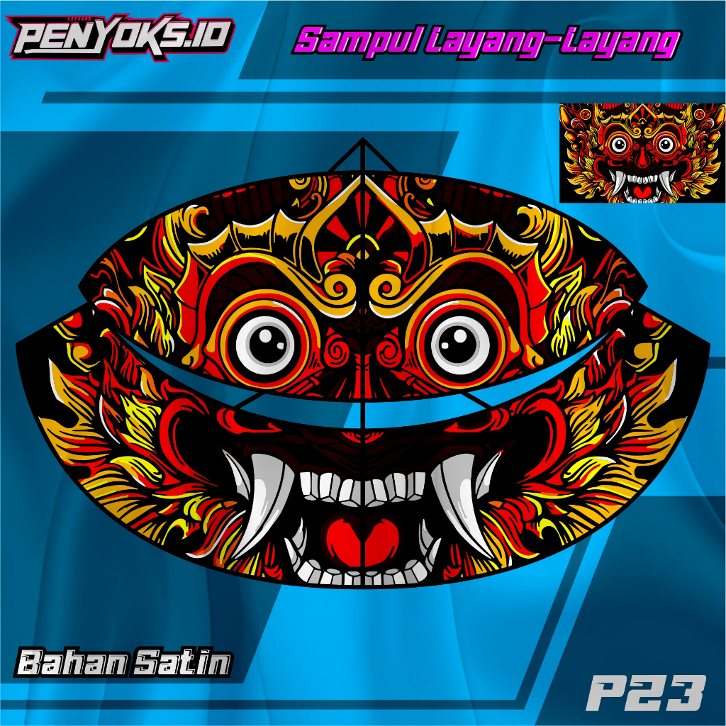 Kain Layang layang Motif Custom Full Printing Bahan Satin Peles High Quality