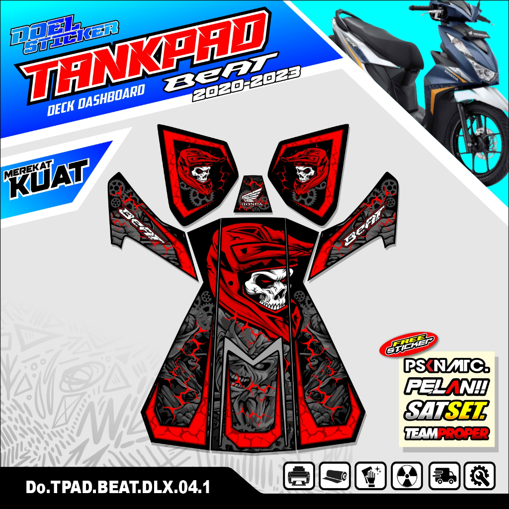 Sticker Variasi Dashboard Tankpad Motor Beat Deluxe Street 2020-2023 Doel 004