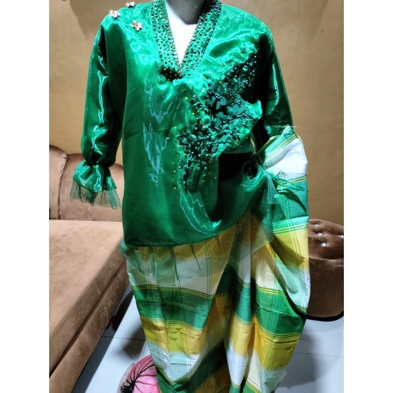 Baju Bodo Adat/pesta Modern Hijau anak 10 - 15tahun
