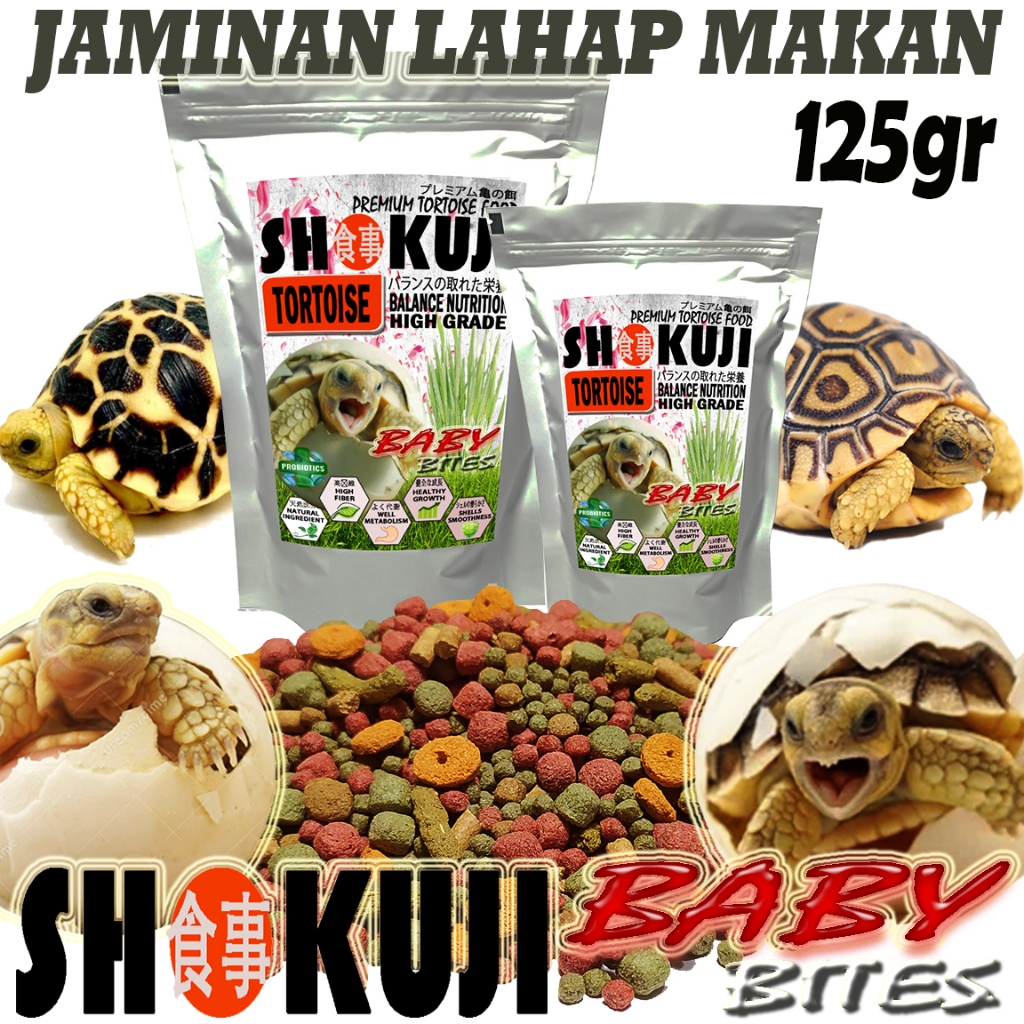 125GR SHOKUJI BABY BITES PELLETS SMALL TORTOISE FOOD PELET PAKAN KURA DARAT SULCATA ALDABRA PARDALIS