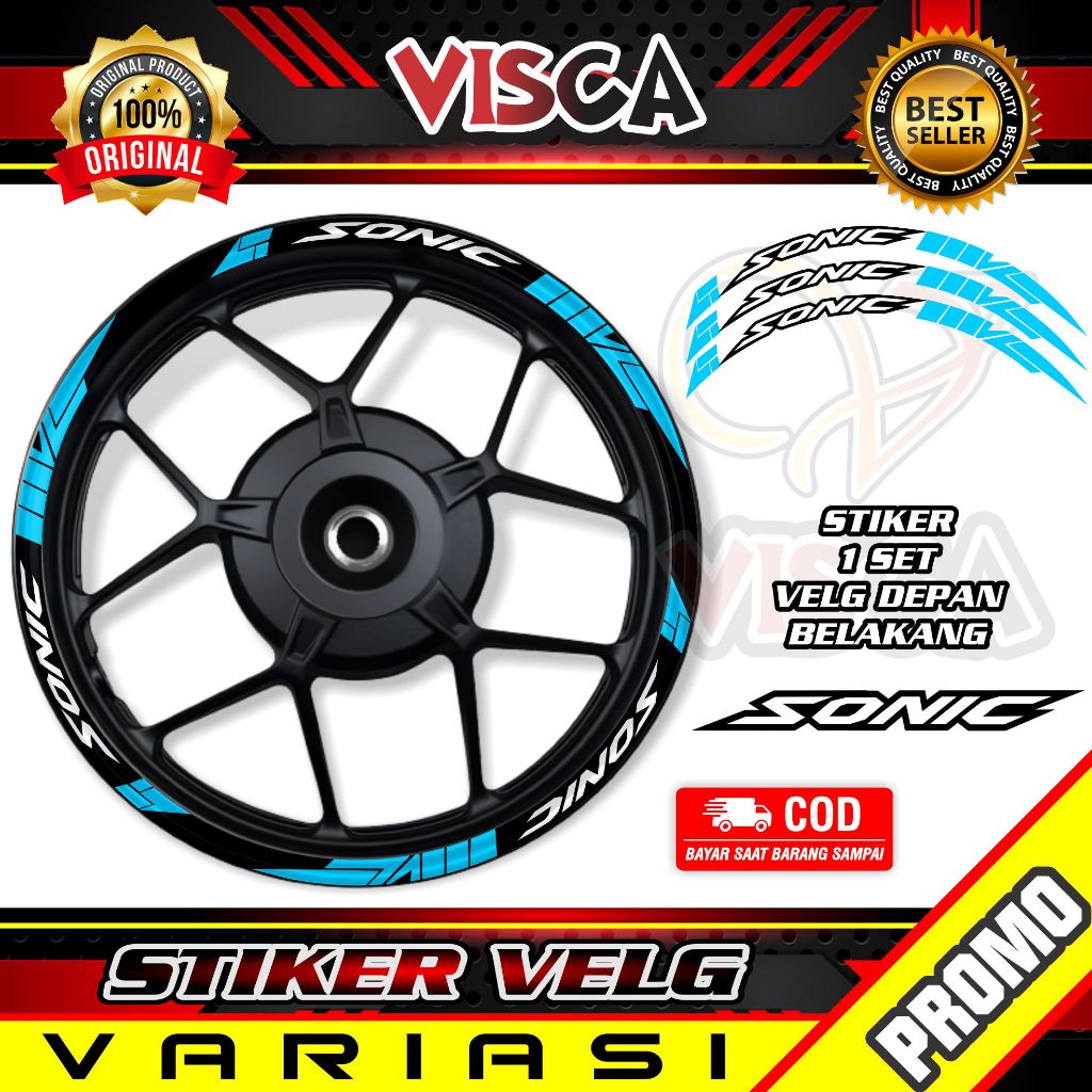 Stiker Velg List Velg Motor Stiker Velg Sonic Motif Abstrack