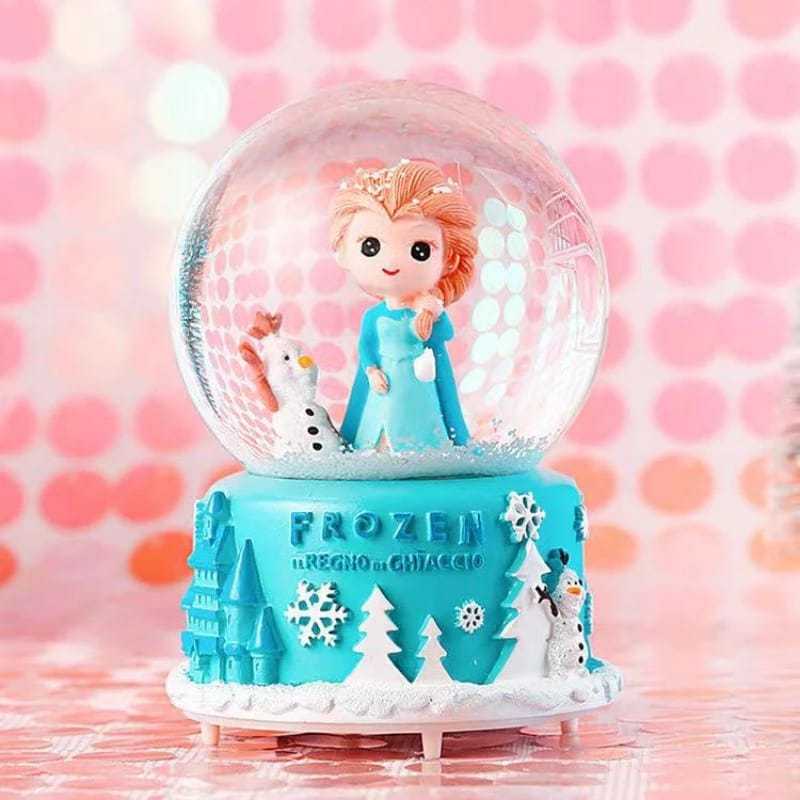 Snowball Pajangan Bola Musik Air Bola Musik Salju Large (XL 100) Elsa Frozen Salju Otomatis